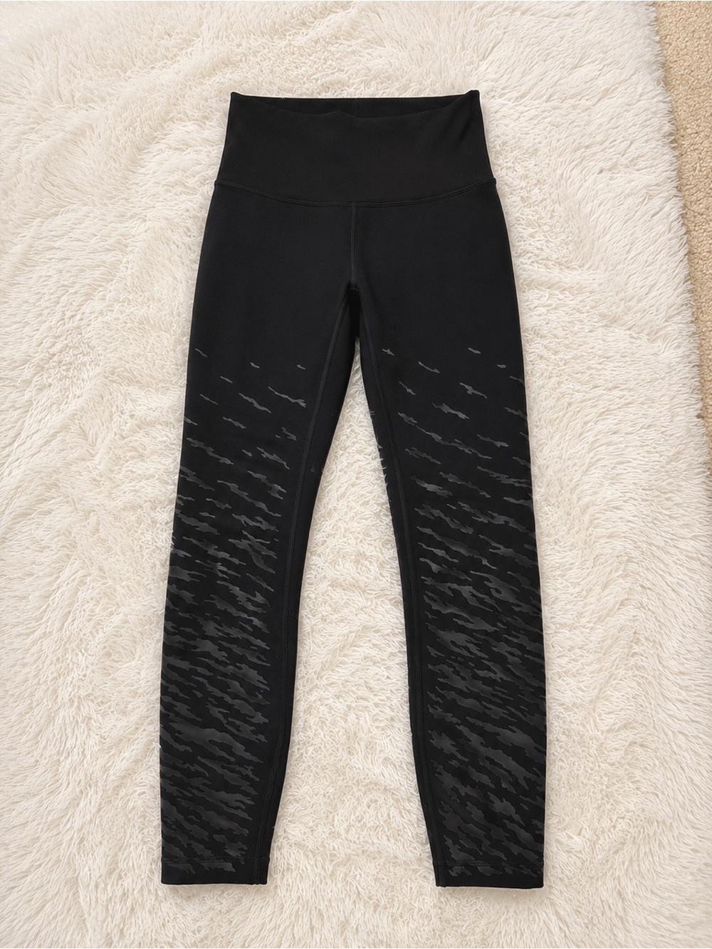 Lululemon Athletica Black Textured-Pattern Leggings
